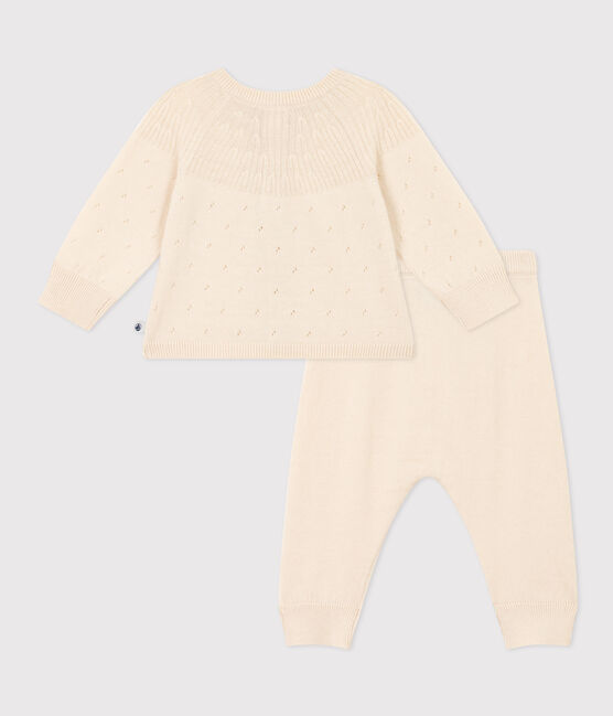 Conjunto de punto tricotado de lana y algodón para bebé crudo AVALANCHE