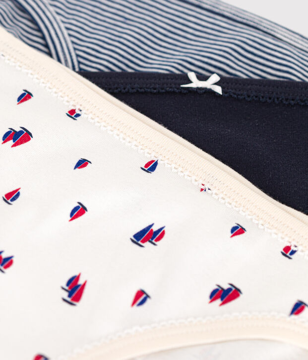 Juego de 3 braguitas de algod&oacute;n para mujer multicolor