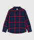 Camisa a cuadros de franela de algodón para niño