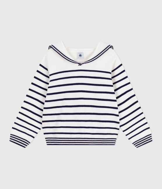 Jersey marinero infantil de algodón a rayas azul MARSHMALLOW/ SOIR