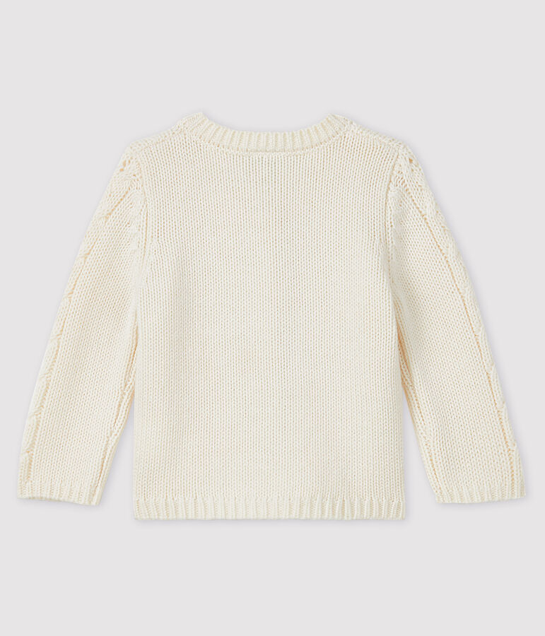 C&aacute;rdigan de lana y algod&oacute;n para beb&eacute; blanco MARSHMALLOW