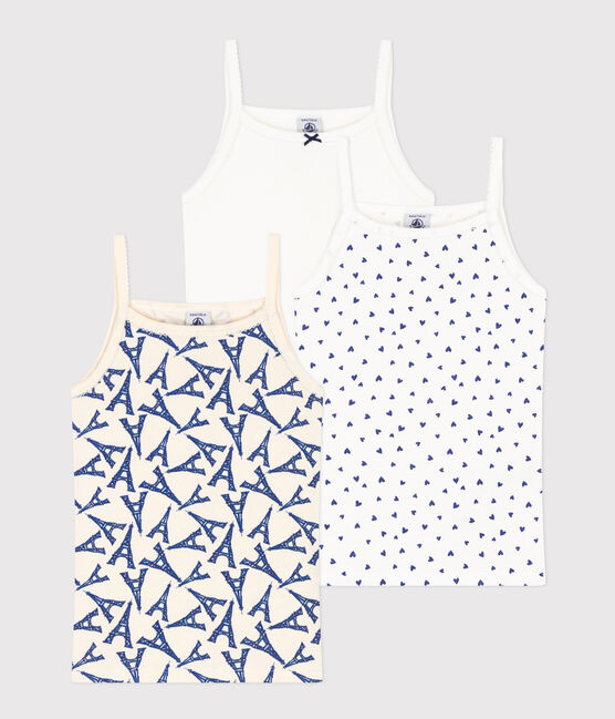 Juego de 3 camisetas de tirantes de algodón París para niña variante 1