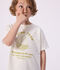 Camiseta infantil de manga corta de algod&oacute;n blanco