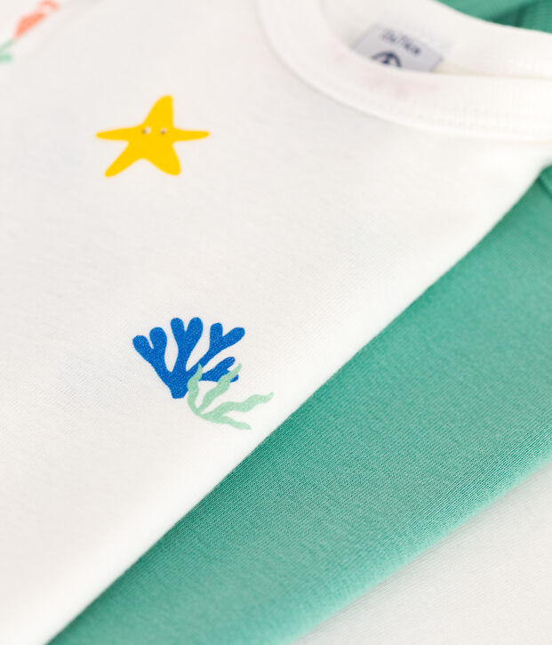 Juego de 3 bodis estampados de algod&oacute;n de manga corta para beb&eacute; multicolor