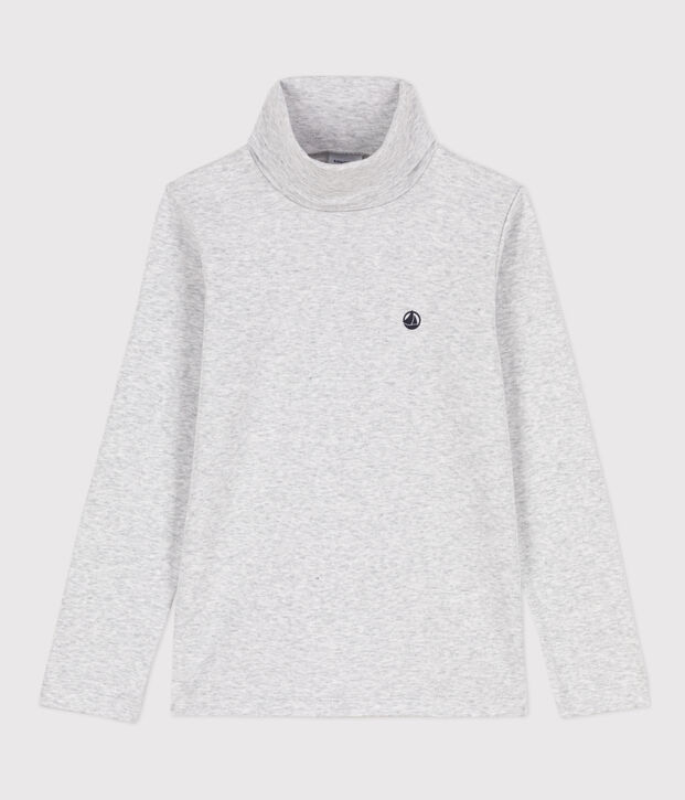 Prenda de cuello cisne de algod&oacute;n de ni&ntilde;a/ni&ntilde;o gris