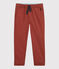 Pantalón de corte normal de sarga de algodón de niño marron OMBRIE
