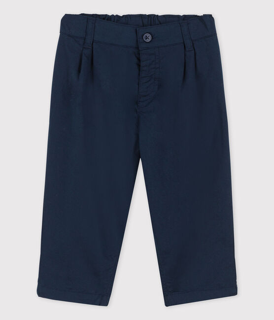 Bonito pantalón de sarga de bebé azul SMOKING