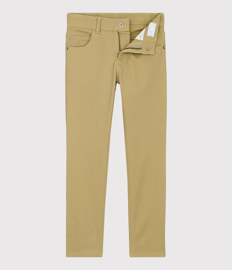Pantal&oacute;n slim de sarga de ni&ntilde;o beige