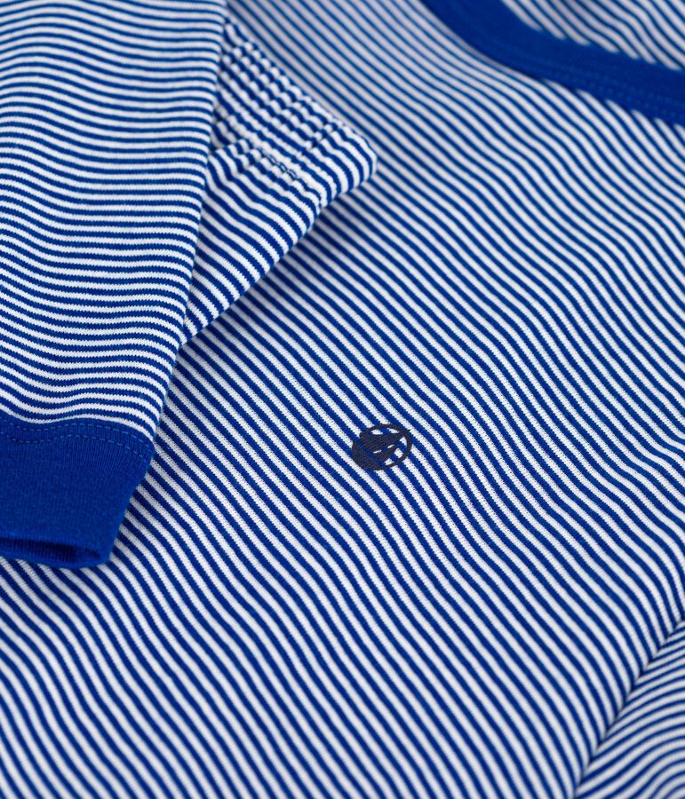Pijama infantil de algod&oacute;n a rayas azul/blanco