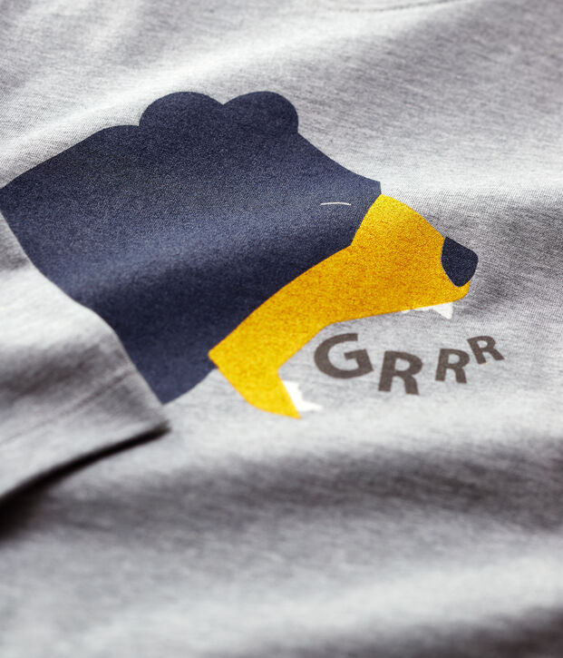 Camiseta de manga larga de algod&oacute;n de ni&ntilde;o gris