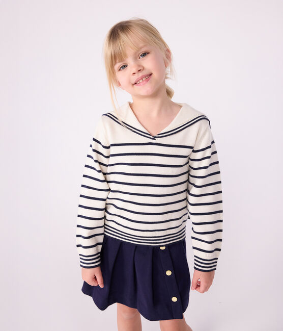 Jersey marinero infantil de algodón a rayas azul MARSHMALLOW/ SOIR
