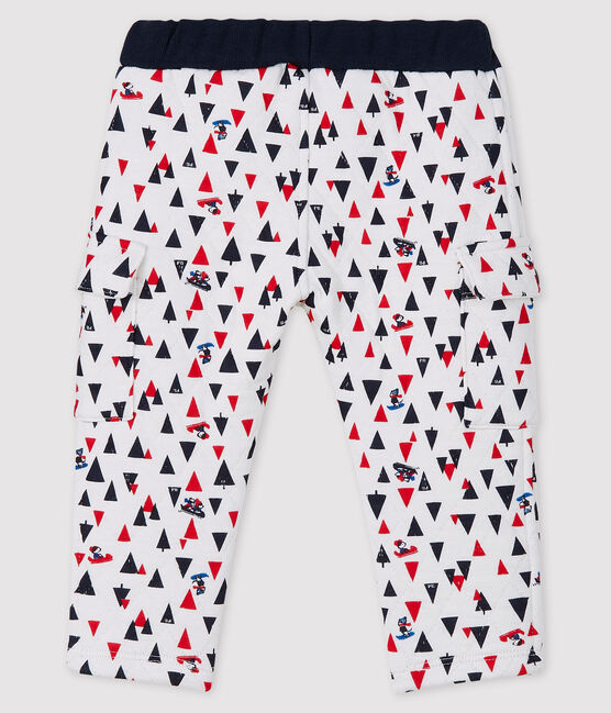 Pantalón de tejido túbico para bebé niño blanco MARSHMALLOW/blanco MULTICO