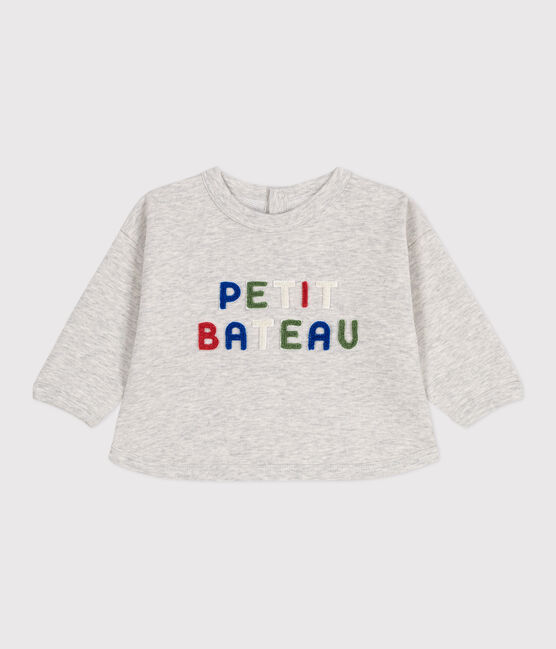Sudadera lisa de algodón para bebé gris BELUGA CHINE