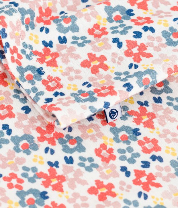 Pijama infantil abotonado de algod&oacute;n estampado blanco/multicolor