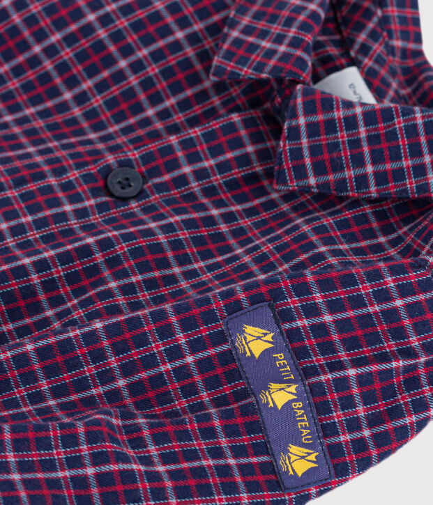 Camisa de franela a cuadros para beb&eacute; azul/multicolor