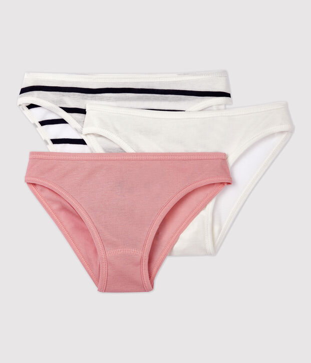 Juego de 3 braguitas de algod&oacute;n fino de mujer multicolor