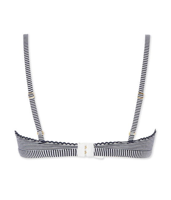 Sujetador milrayas con efecto de segunda piel para mujer azul ABYSSE/blanco LAIT