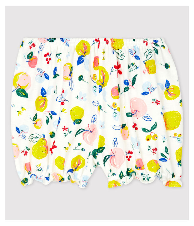 Braguitas bloomer con estampado de grosella de beb&eacute; ni&ntilde;a. blanco/multicolor