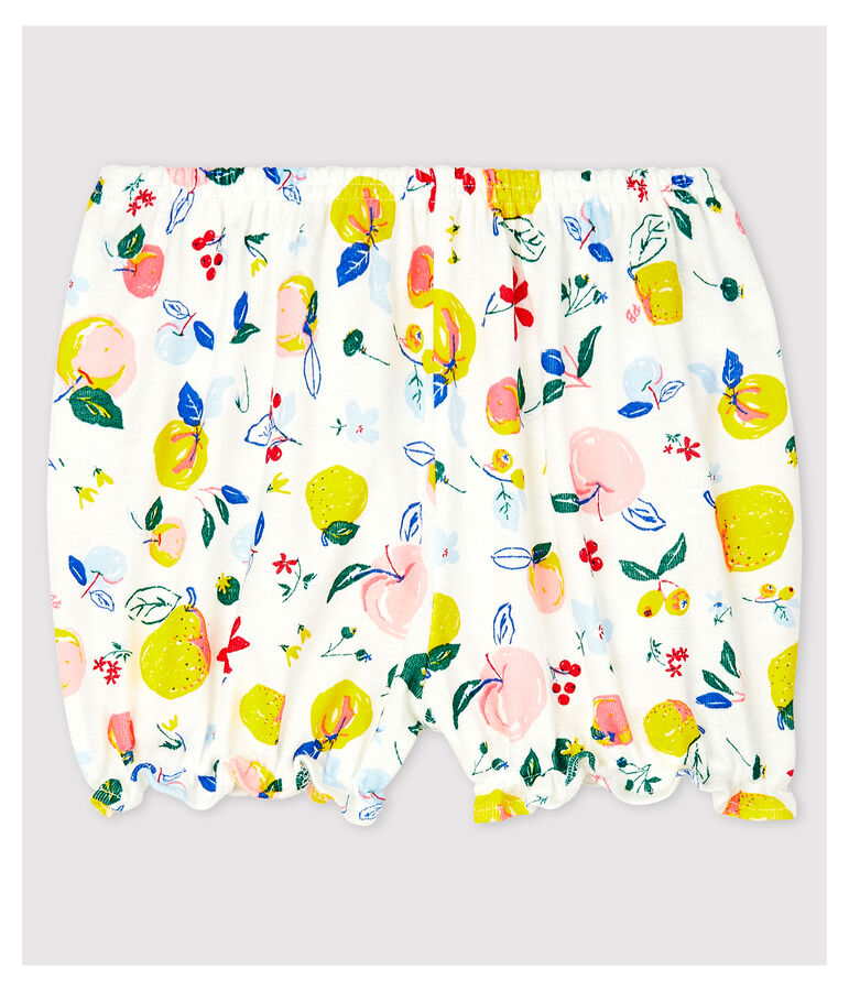 Braguitas bloomer con estampado de grosella de beb&eacute; ni&ntilde;a. blanco/multicolor
