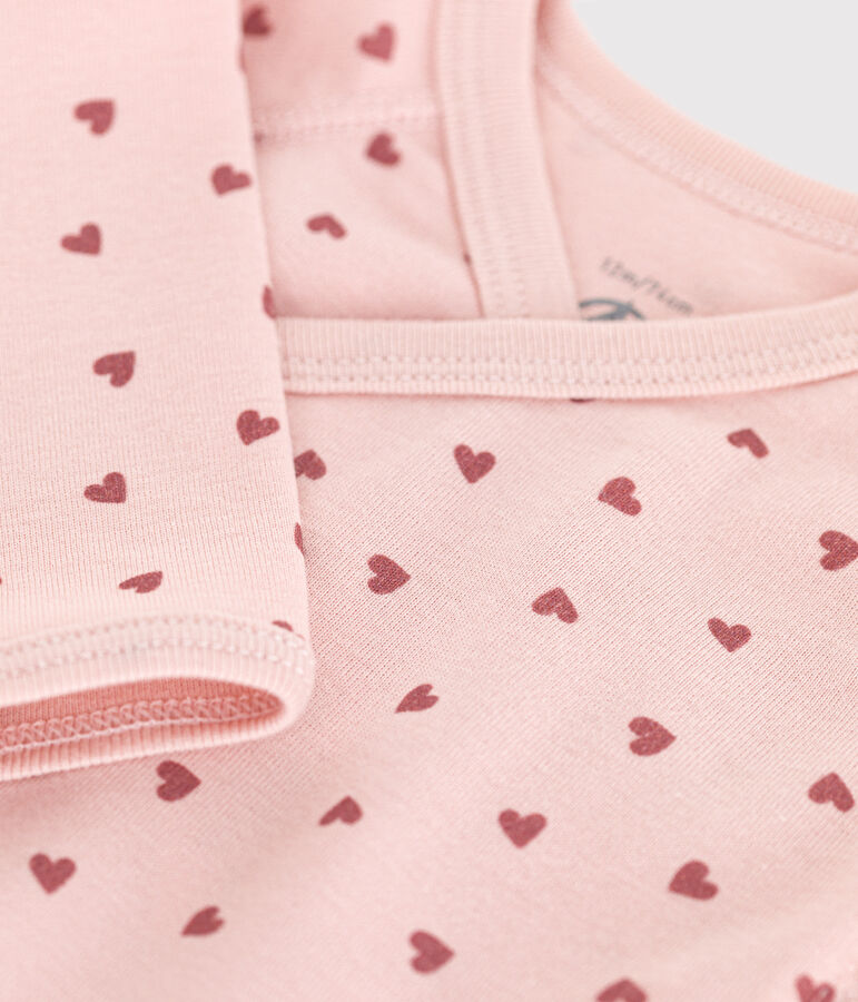 Body cruzado de manga larga de algod&oacute;n para beb&eacute; rosa SALINE/ ROSEWOOD