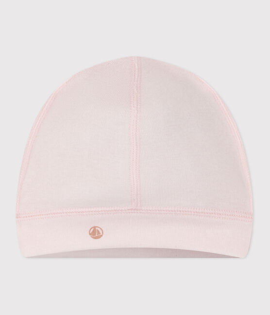 Gorro de algodón liso para bebé rosa FLEUR