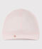 Gorro de algodón liso para bebé rosa FLEUR