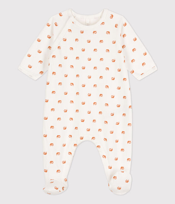Pelele estampado de felpa para bebé blanco MARSHMALLOW/ ECUREUIL