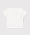 Camiseta lisa de algod&oacute;n de manga corta con estampado para beb&eacute; blanco
