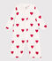 Mono saco de algodón con cuello y corazones rojos para bebé blanco MARSHMALLOW/rojo TERKUIT