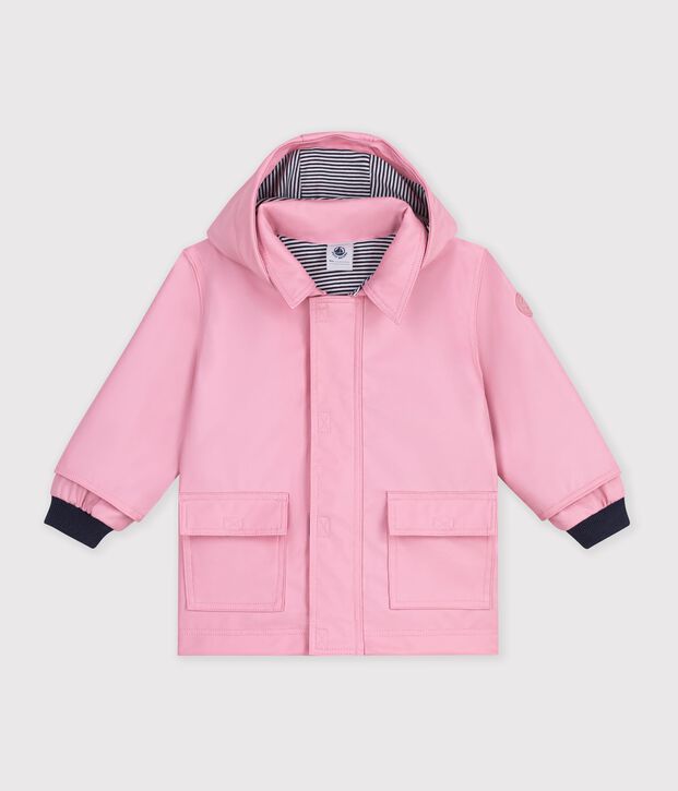 Chubasquero liso ic&oacute;nico para beb&eacute; rosa