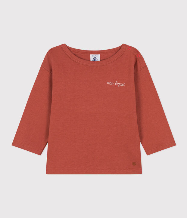 Camiseta de manga larga de algod&oacute;n de beb&eacute; ni&ntilde;o marron