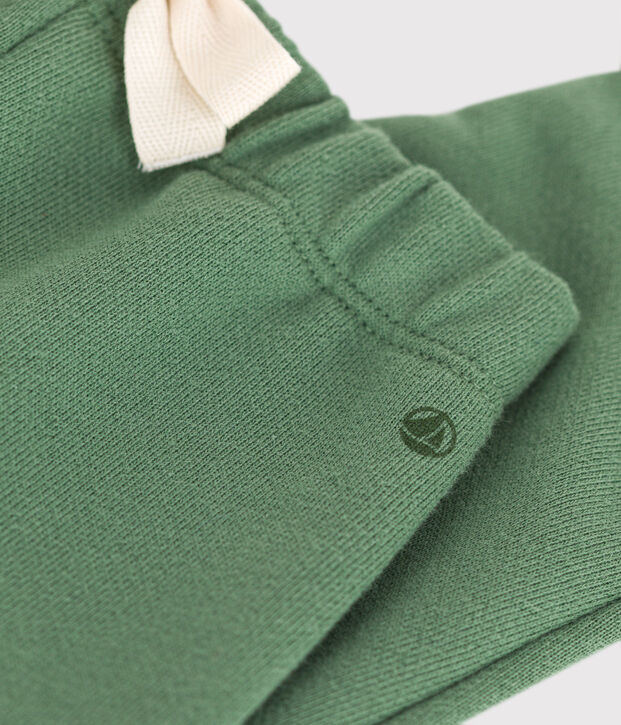 Pantal&oacute;n de jogging liso de algod&oacute;n para beb&eacute; verde