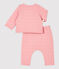 Conjunto de 2 prendas de bebé acolchadas de algodón orgánico rosa CHARME