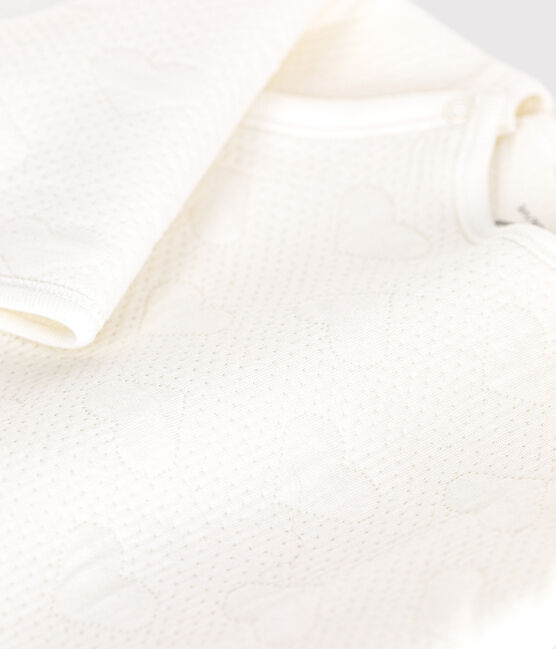 Pijama tubular con forma de corazón para bebé blanco MARSHMALLOW