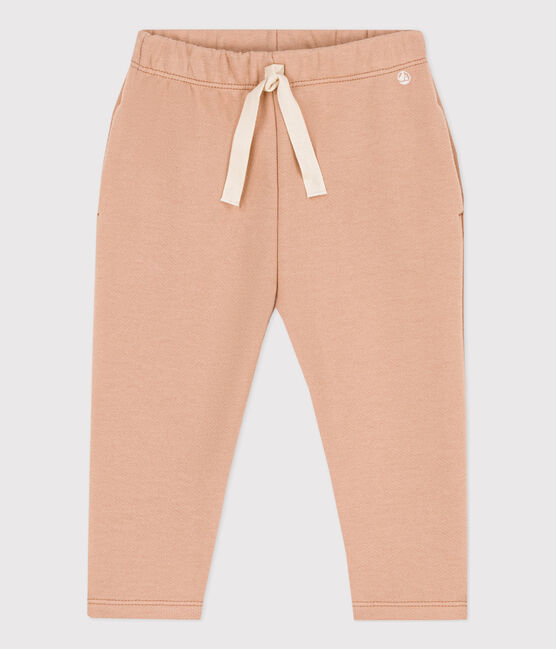 Pantalón de muletón liso para bebé beige VINTAGE