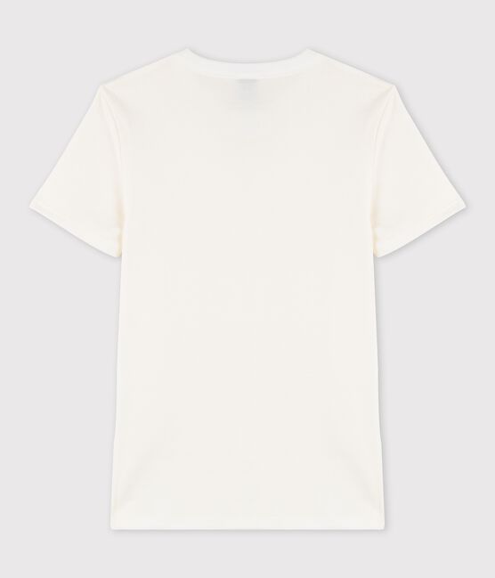Camiseta para mujer de cuello redondo serigrafiada en algodón  blanco MARSHMALLOW