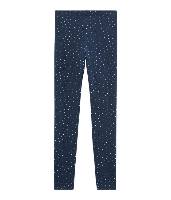 Leggings infantiles para niña azul HADDOCK/blanco MULTICO