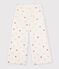 Pantal&oacute;n infantil wide leg de algod&oacute;n crudo/multicolor