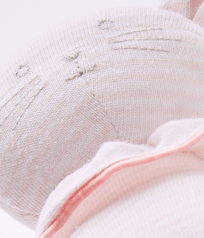 Doudou ratita con la milrayas rosa VIENNE/blanco ECUME CN