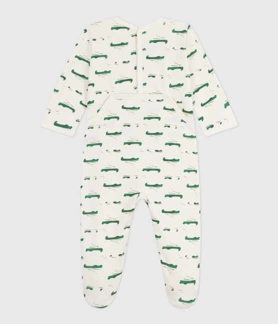 Pijama de felpa cepillada con abertura en la espalda y estampado de cocodrilo para bebé MILK/ MULTICO
