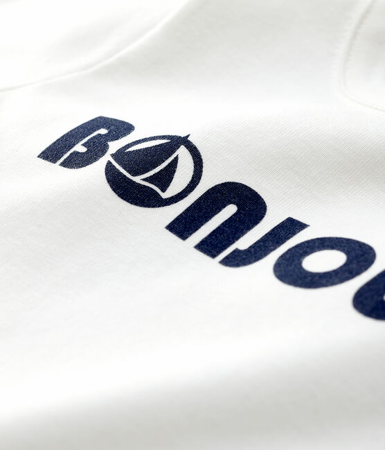 Camiseta de algodón para bebé. blanco MARSHMALLOW