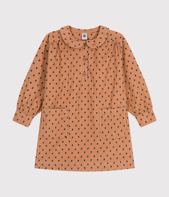 Vestido de manga larga de terciopelo con flores de niña SIENNA/ MULTICO