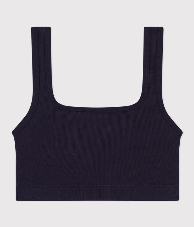 Sujetador liso de algod&oacute;n y elastano de mujer SMOKING