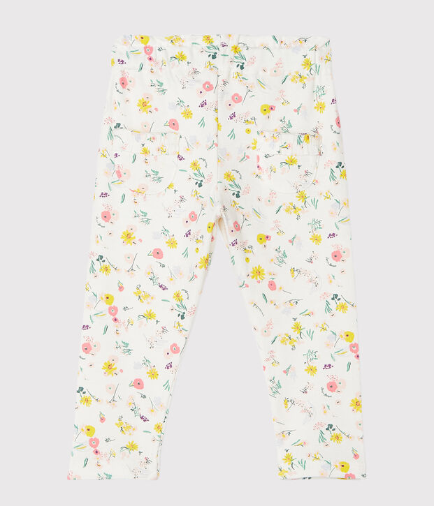 Pantal&oacute;n estampado para beb&eacute; ni&ntilde;a blanco/multicolor