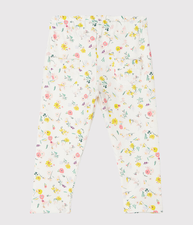 Pantal&oacute;n estampado para beb&eacute; ni&ntilde;a blanco MARSHMALLOW/blanco MULTICO