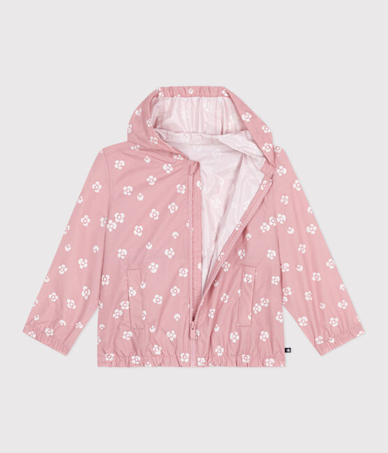 Cortavientos infantil de flores rosa CHARME/blanco MARSHMALLOW