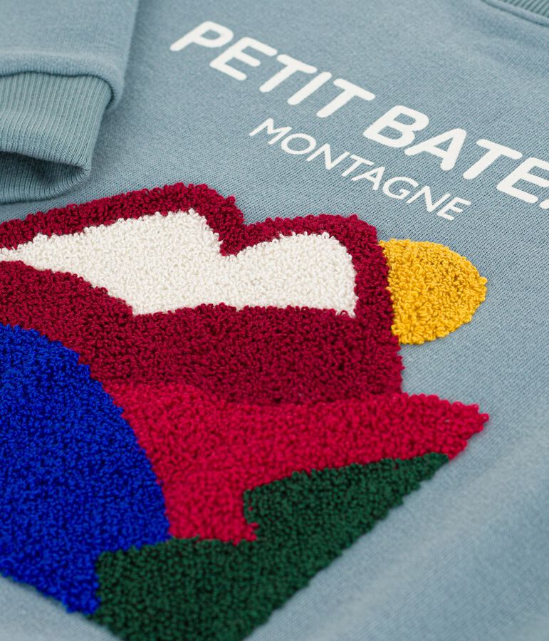 Sudadera infantil de algod&oacute;n con estampado azul