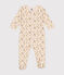 Pijama de felpa cepillada con estampado de flores para bebé blanco AVALANCHE/ MULTICO
