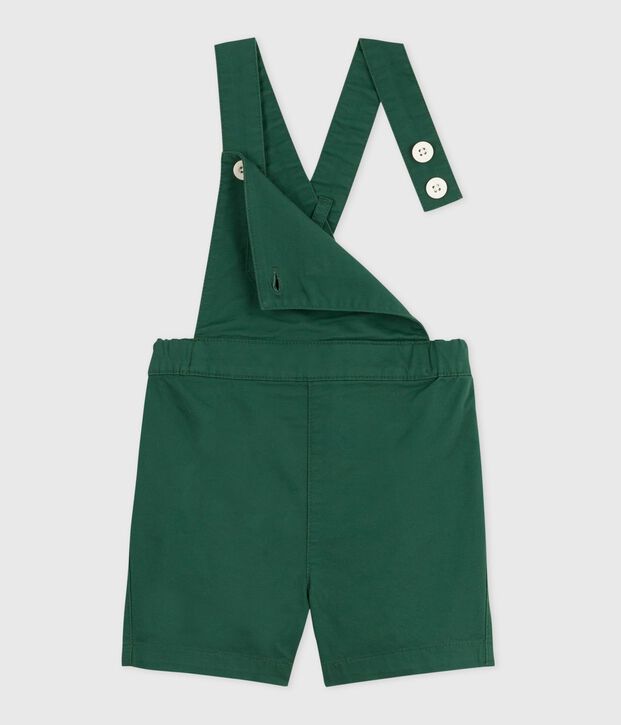 Peto corto y liso de sarga de algod&oacute;n para beb&eacute; verde