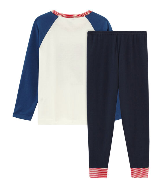 Pijama de punto para niño azul SMOKING/blanco MULTICO
